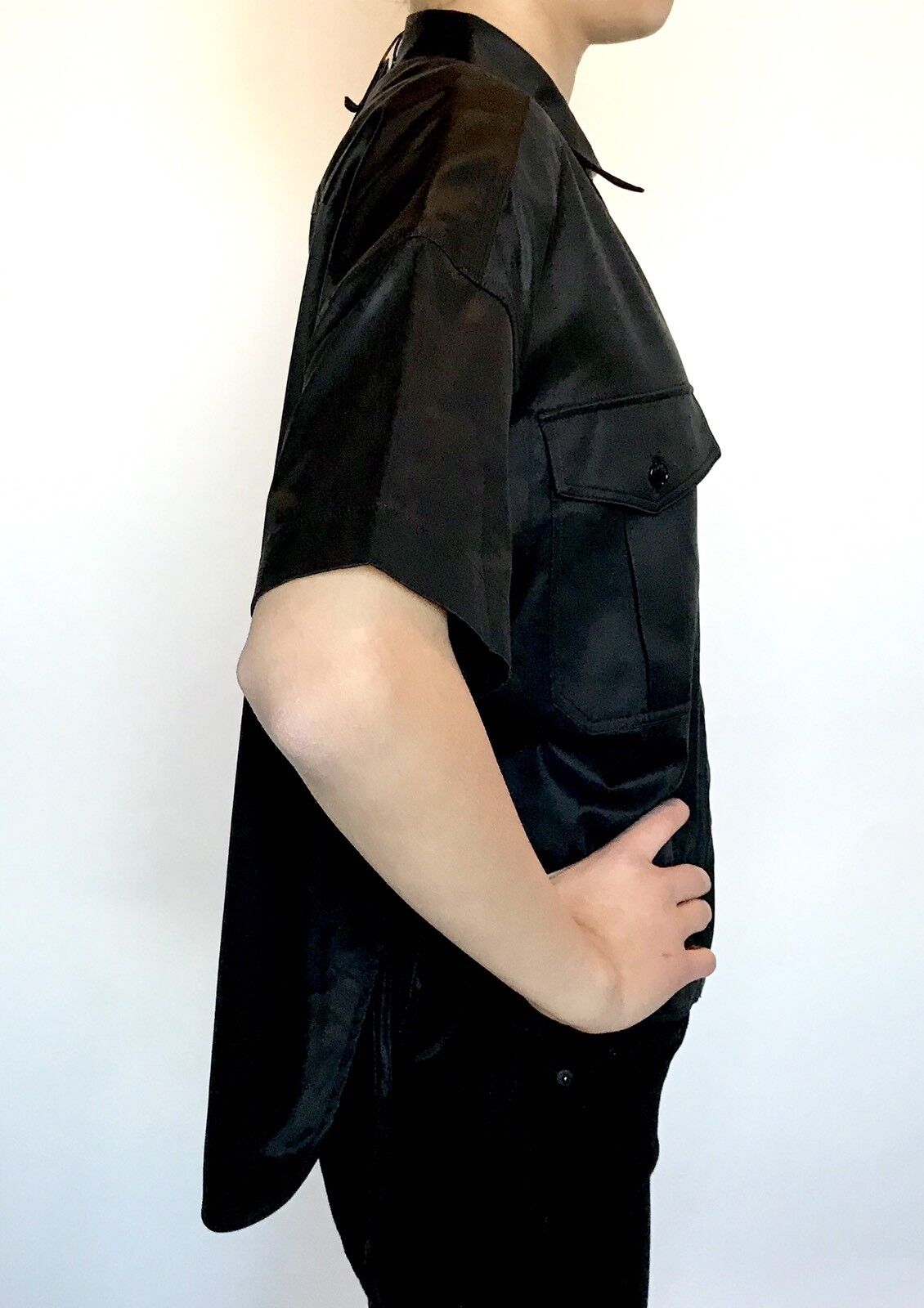 Rag And Bone Black Lace Up Side Mason Shirt. Size XS Retail $325 Price $148 NWT