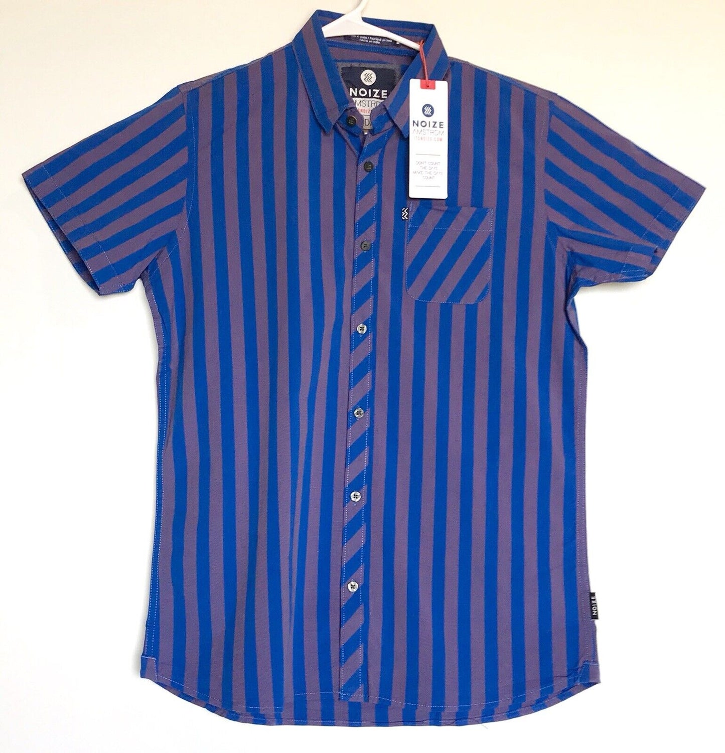 Noize Cobalt Blue Stripe SS Shirt. Retail $98 Price $46 NWT Size M