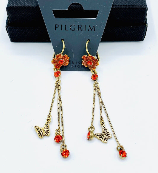 Pilgrim Jewelry 14 Carat Gold Plated Swarovski Crystal Earring NWT Price $15