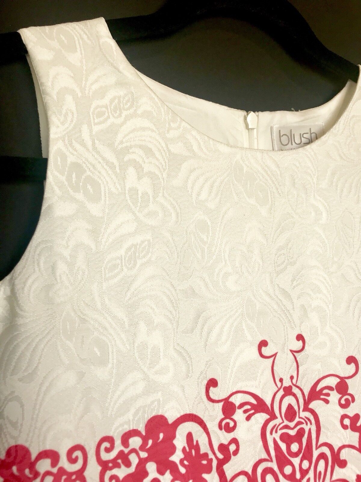 Blush White Damask Fabric Dress. Age 14 Retails $69 Price $25 NWT