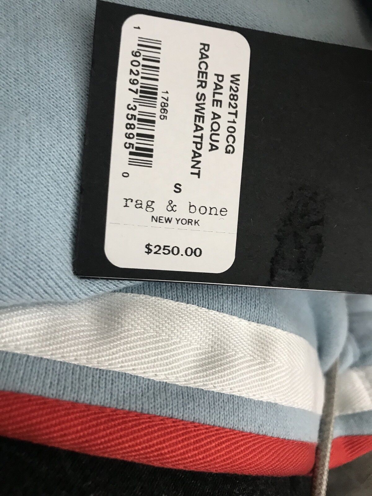 Rag & Bone Pale Aqua Racer Sweatpant. Size S Retail $250 Price $125 NWT