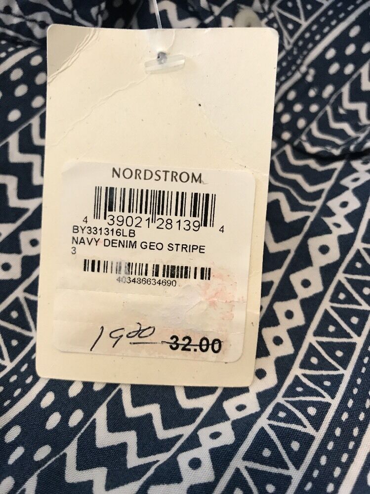 Tucker + Tate  Navy Blue Geo Stripe Shirt. NWT Retails $32 Price $23 Age 3