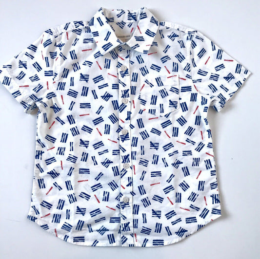 Tucker + Tate  Ivory Blue Number Marks Shirt  Retail $35 Price $25  Age 6 NWT