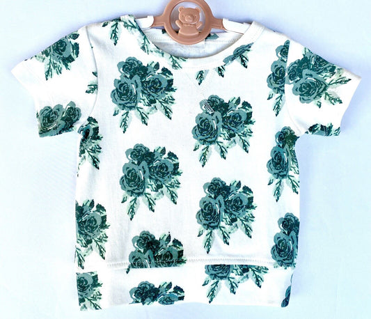 Kate Quinn Organic Cotton Crew Neck Top Price $26 12-18 M Green Rose