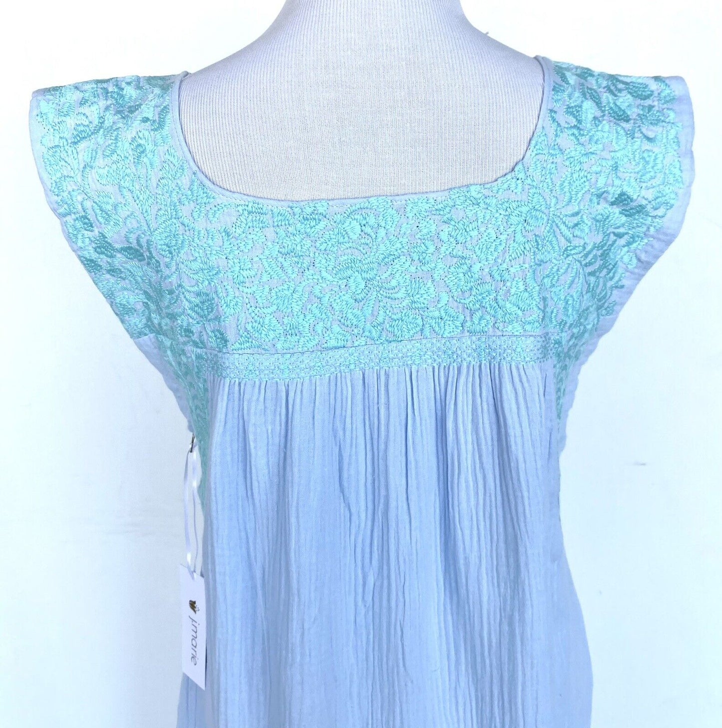 J Marie embroidered Stevie Dress size S Retail $114 Price $65 Cotton blue