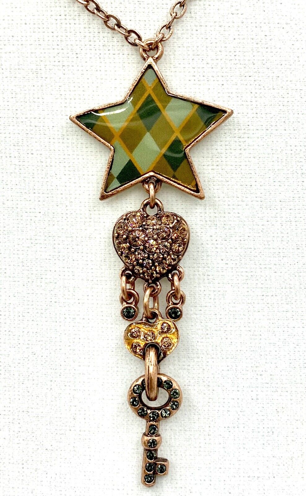 PILGRIM Swarovski Crystal Enamel Star Necklace $19 Valentine Heart