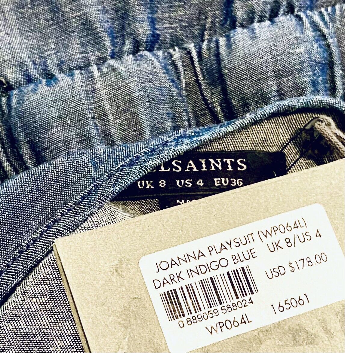 AllSaints Joanna Playsuit / Romper Tencel/Linen Retail $178 Price $86 Sz 4