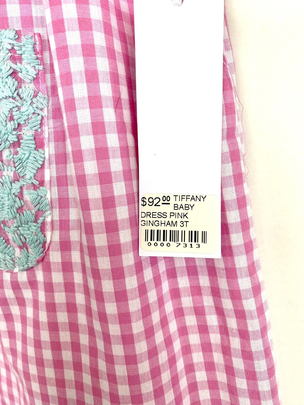 J Marie embroidered Tiffany Dress 3T Retail $92 Price $49 Gingham Pink