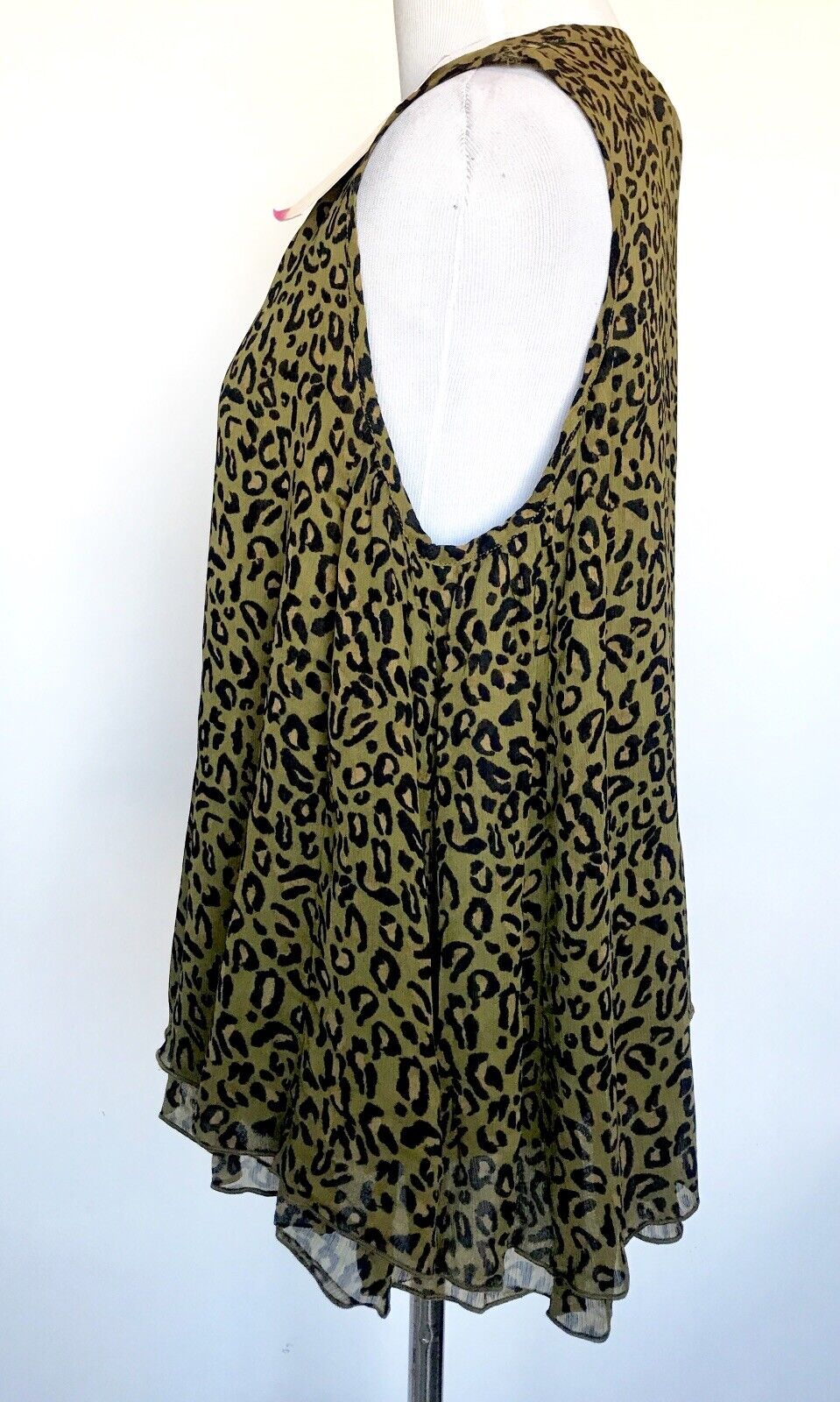 Scotch & Soda Green Animal Print Embroidered Top Blouse XS Retail $125 Price $56