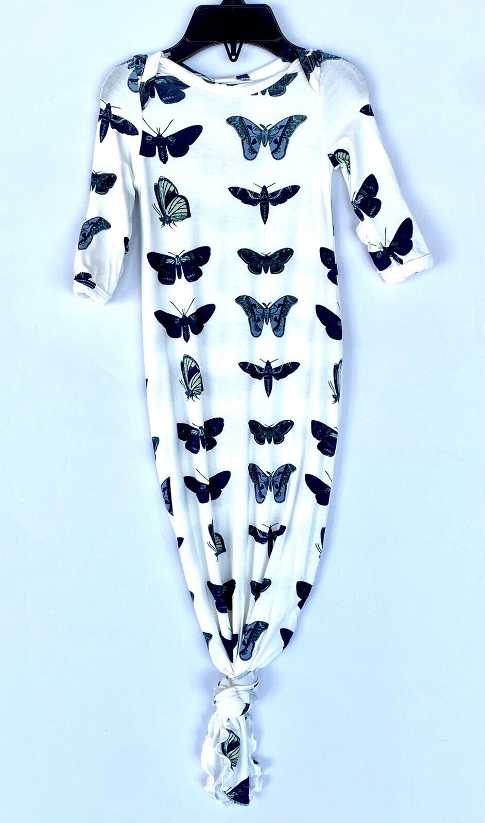 Kate Quinn Bamboo Knotted Gown Blue Moths Retail $36 Price $28 0-3 M