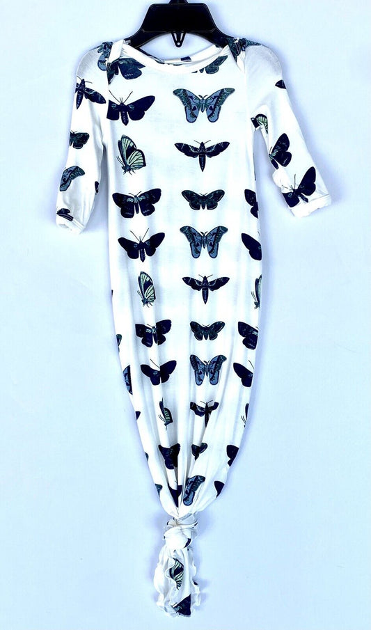 Kate Quinn Bamboo Knotted Gown Blue Moths Retail $36 Price $28 0-3 M
