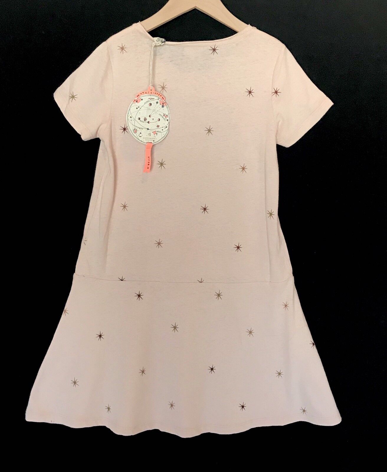 Scotch R'Belle Pink Star Linen & Cotton Dress. NWT Age 10 Retail $72 Price $39