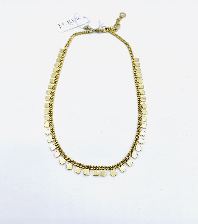 J Crew Circle Square Charm Necklace Retails $32.50 Price $25 NWT
