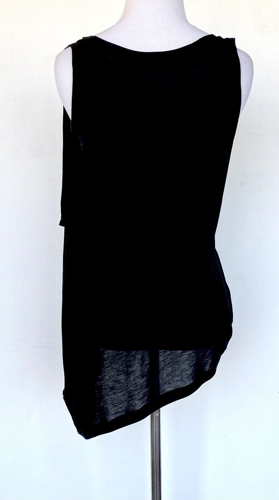 AllSaints Black Loft Mod Vest Tee Retails $65 Price $49 Size S Asymmetrical