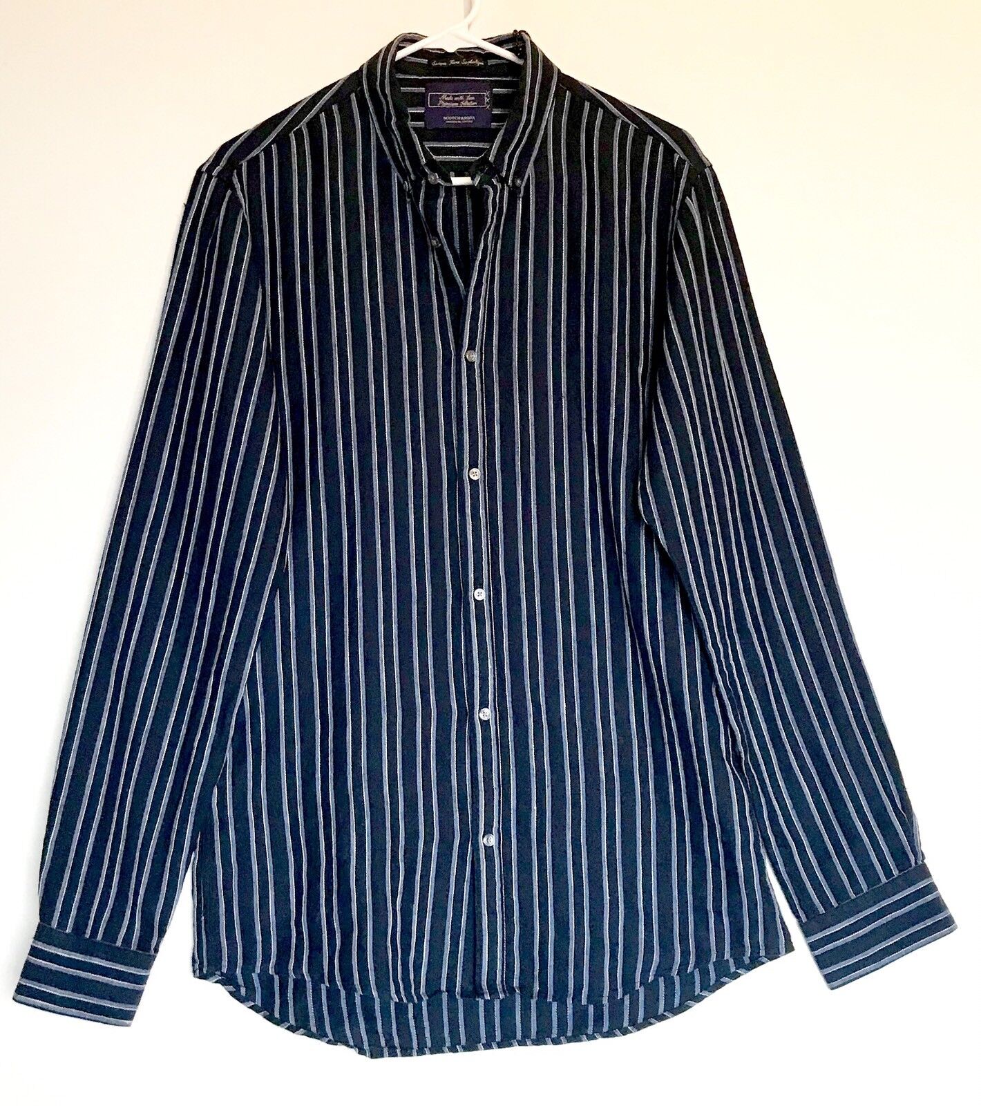 Scotch & Soda Striped LS Linen Mix Shirt. NWT Medium Retail $135 Price $78