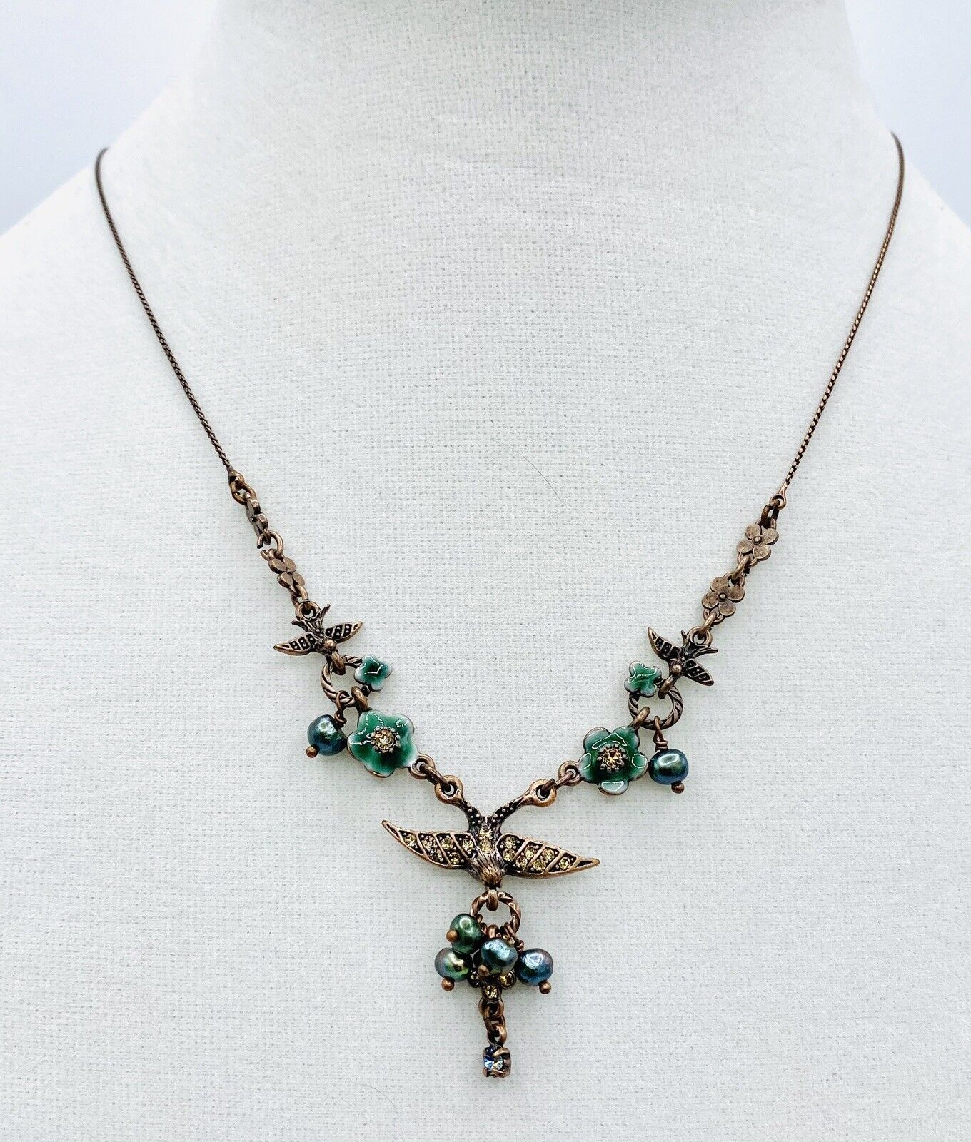 Pilgrim Genuine Swarovski Crystal And Pearl Bird Necklace. NWT Price $14