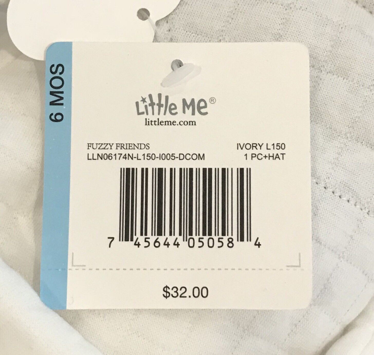 Little Me 2 Pc White Bear Outfit & Hat 6M Retail $32 Price $22 NWT