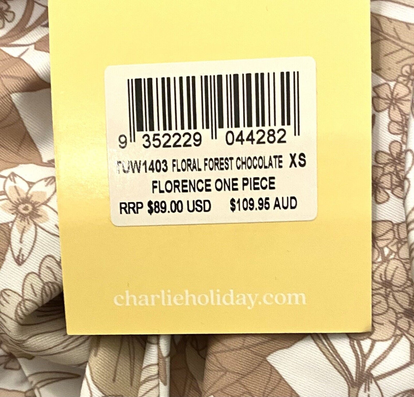 Charlie Holiday Taupe Florence Swimsuit XS Retail $89 Price $46 NWT