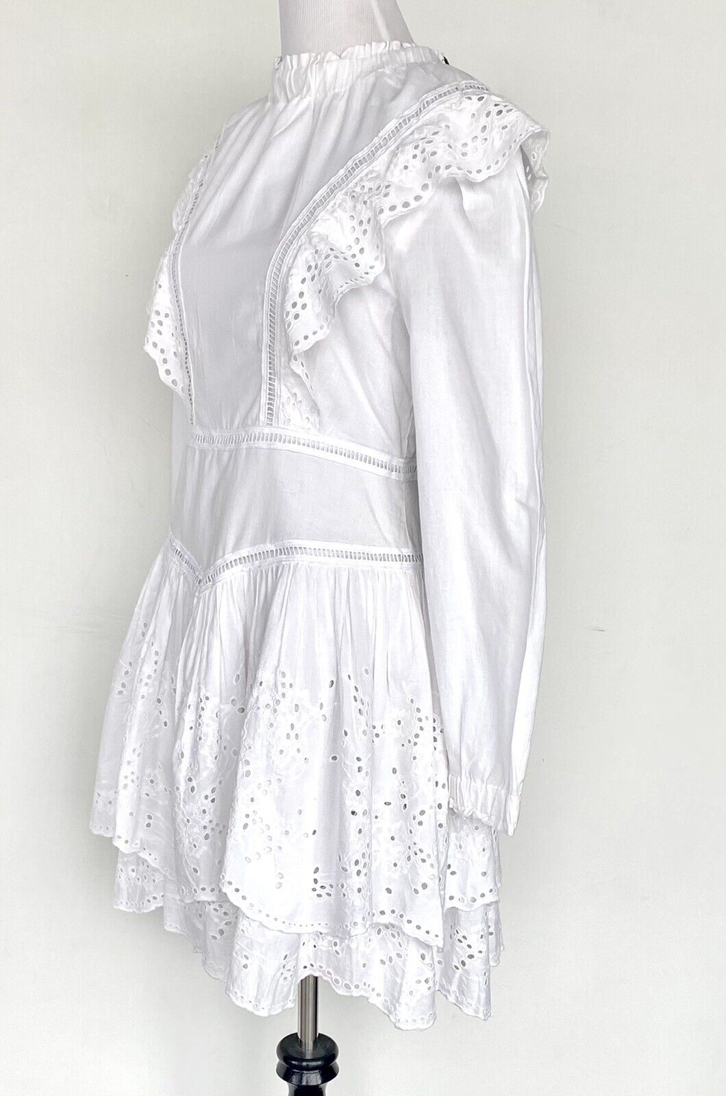 Allsaints Aislyn Broiderie Eyelet White Dress NWT Size 2 Retail $290 Price $158