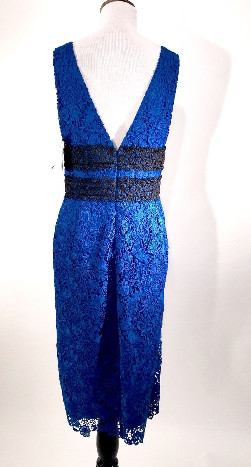 Diane Von Furstenberg Blue & Black Lace Dress. NWT Retail $498 Price $226 Size 4