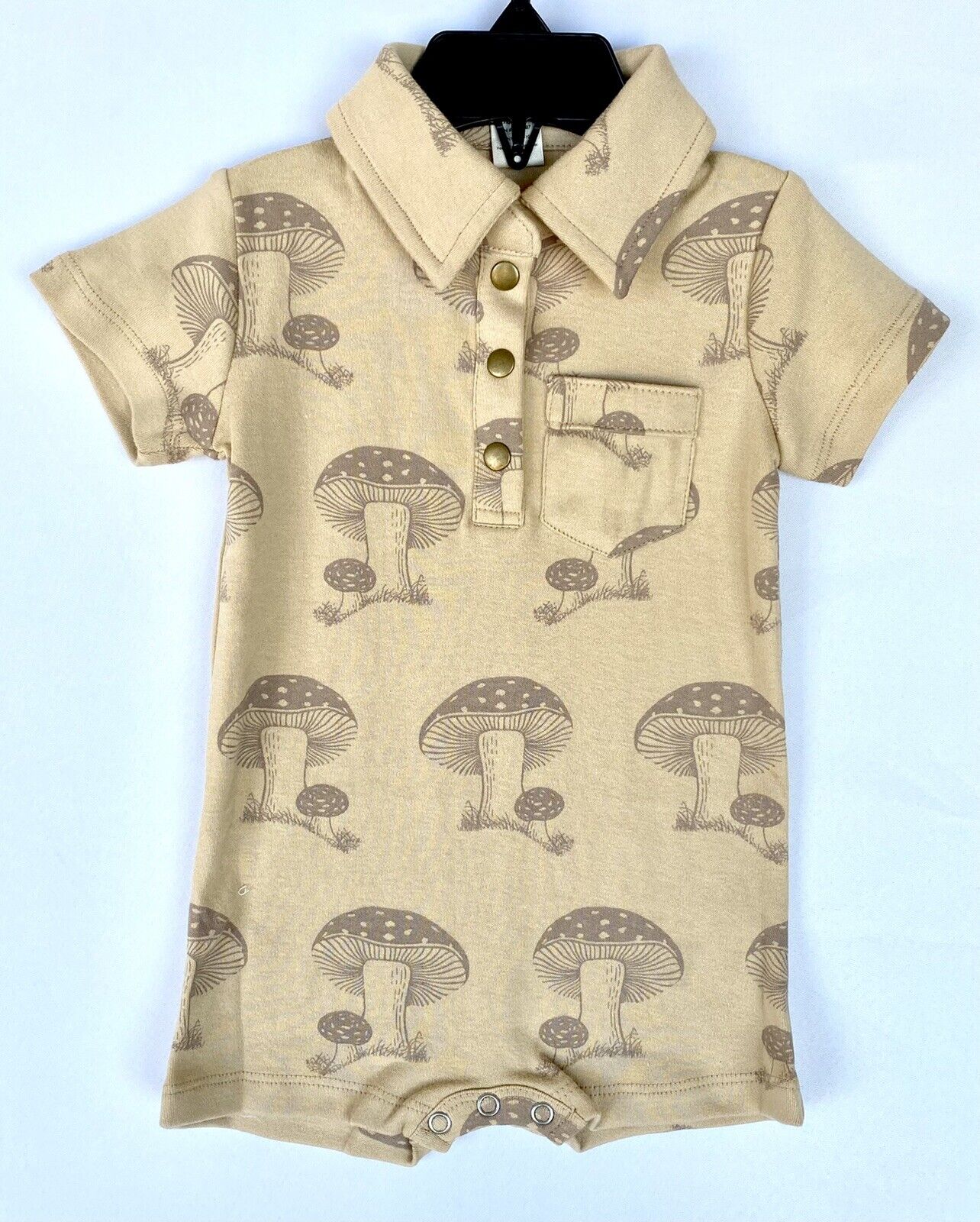 Kate Quinn 100% Organic Cotton Shortie Romper Retail $38 Price $28 6-12 M Mocha