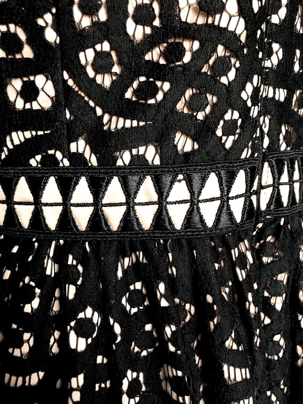 Eliza J  Black Lace Crochet Net Skirt  Dress NWT Retails $178 Price $82 Size 10