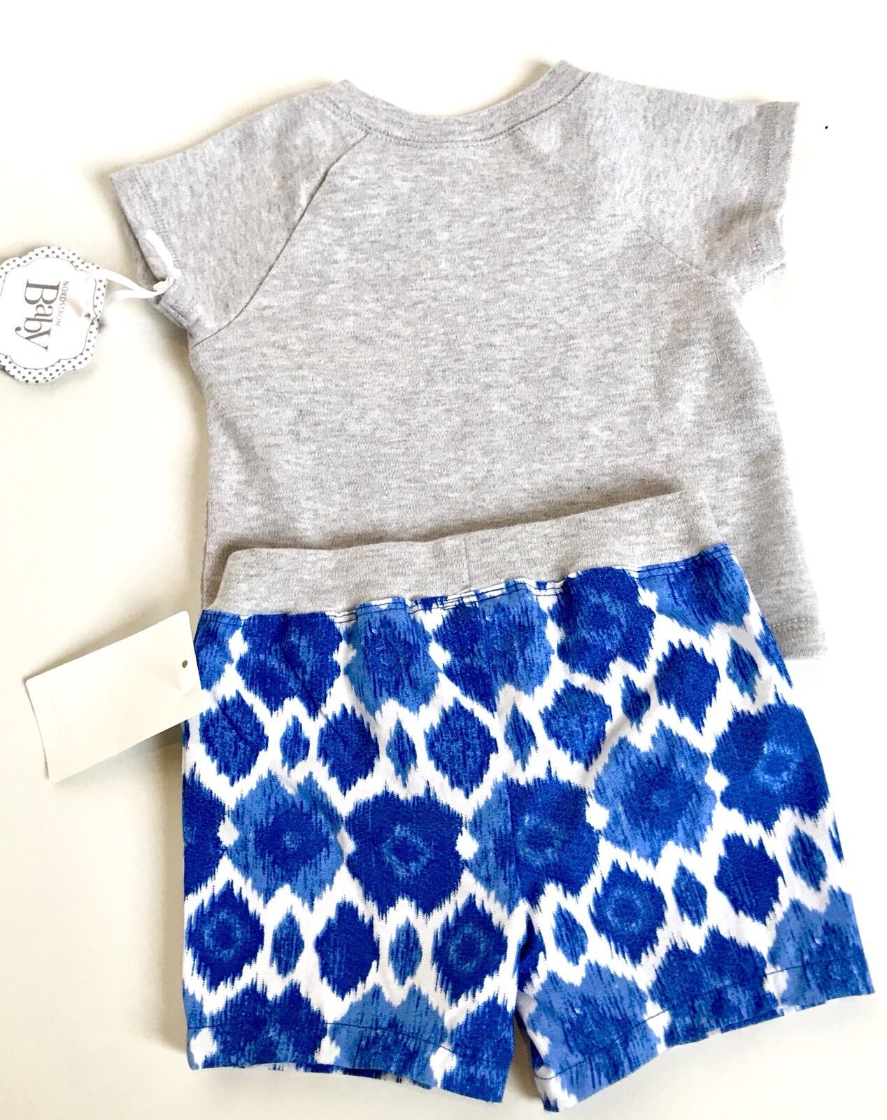 Nordstrom baby Grey Tee & Blue Shorts Set NWT  Retail $35 Price $14.50 3M