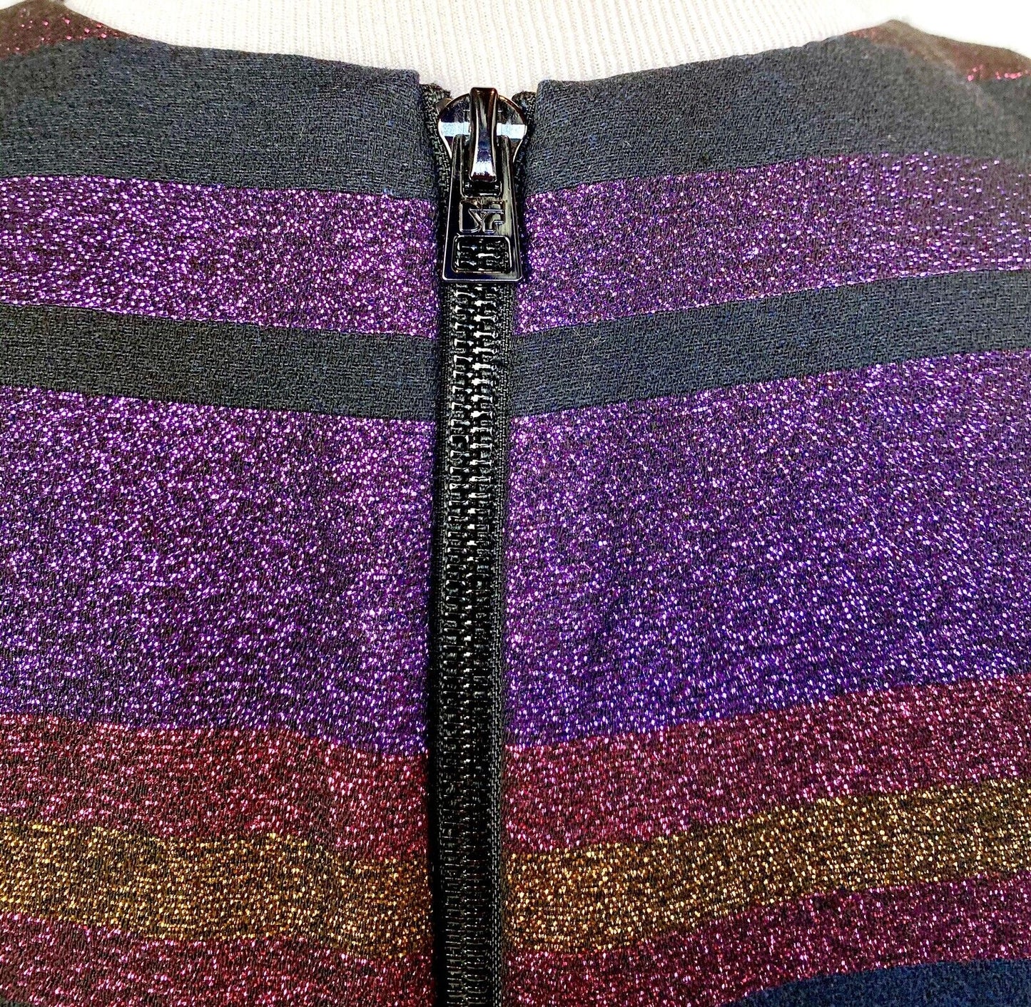 Diane Von Furstenberg Metallic Stripe Dress. NWT Retail $548  Price $198 Size 6