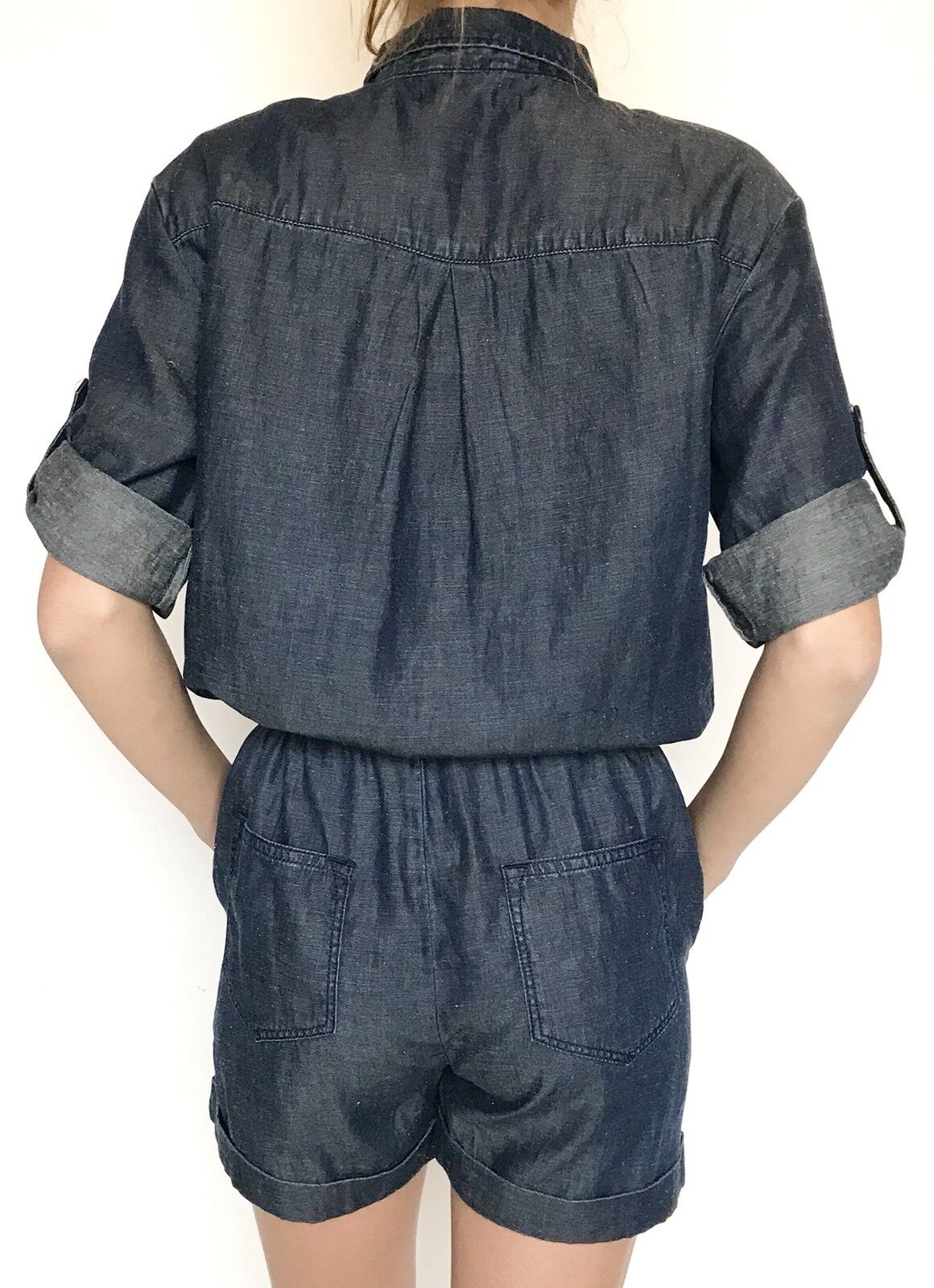 AllSaints Jura Playsuit / Romper  Denim Blue NWT Retail $250 Price $98 Size 2