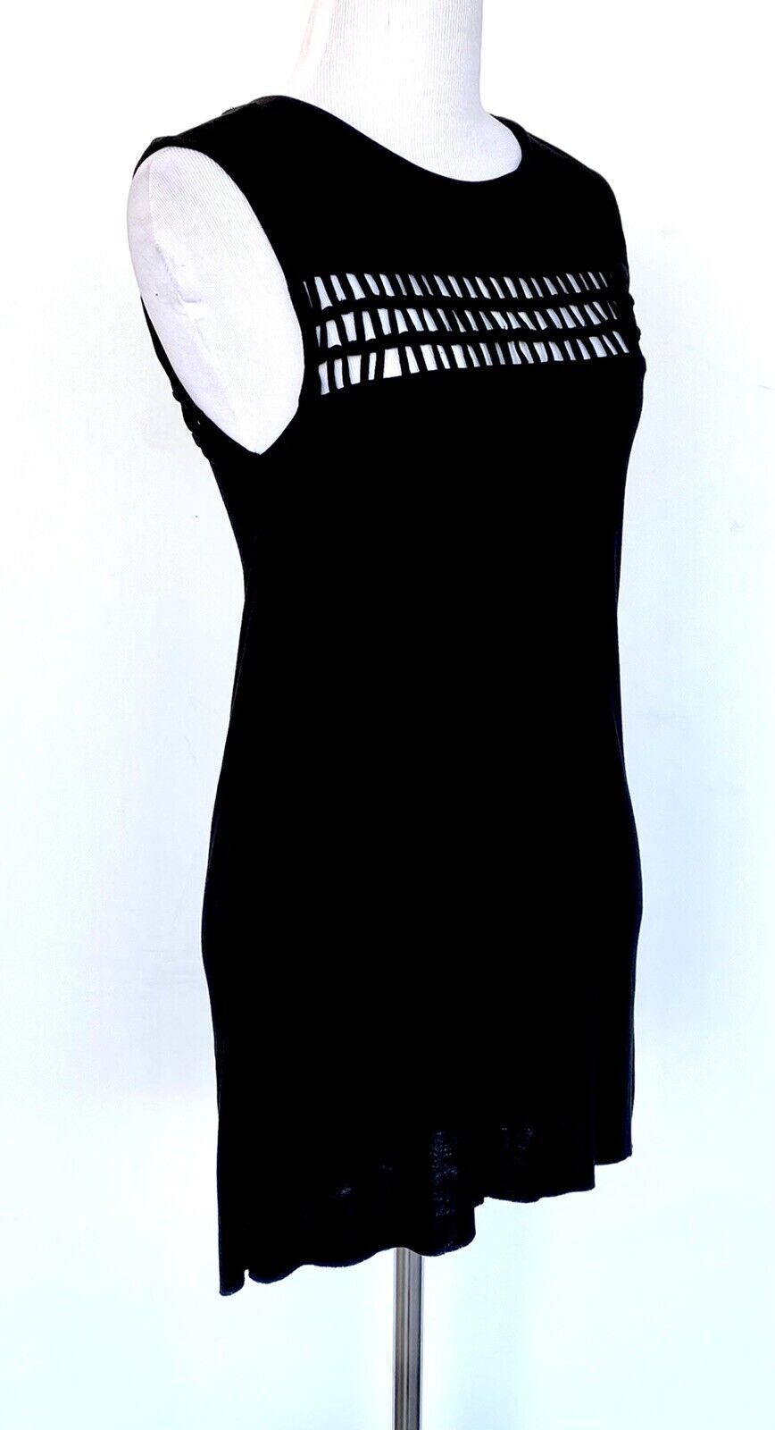 AllSaints Black Simmo Cutout Vest Tee.Retails $125 Price $49 Size XS