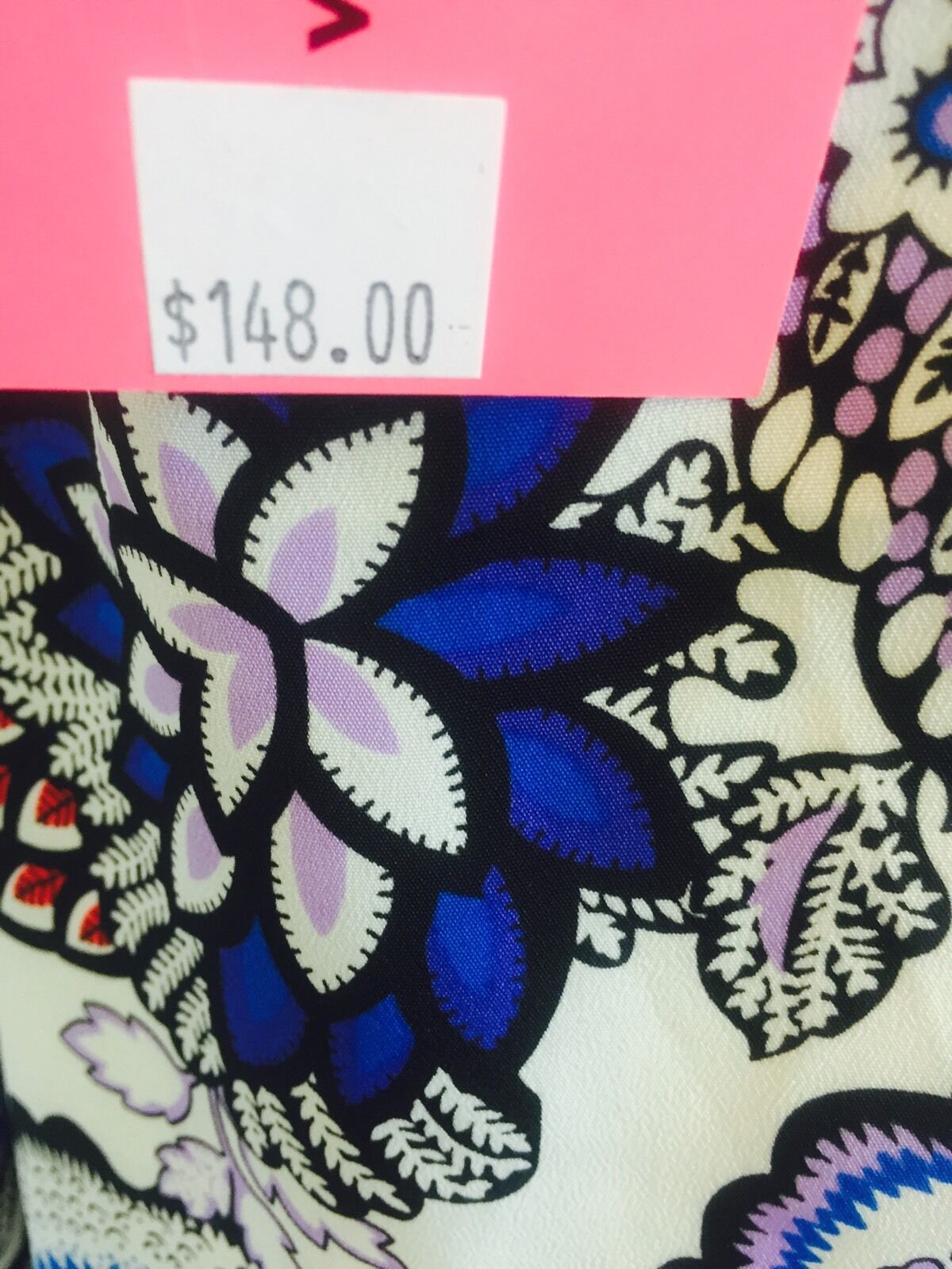 Betsey Johnson Flowered Print Blue & Red Dress Size 2 NWT Retail $148 Price $58