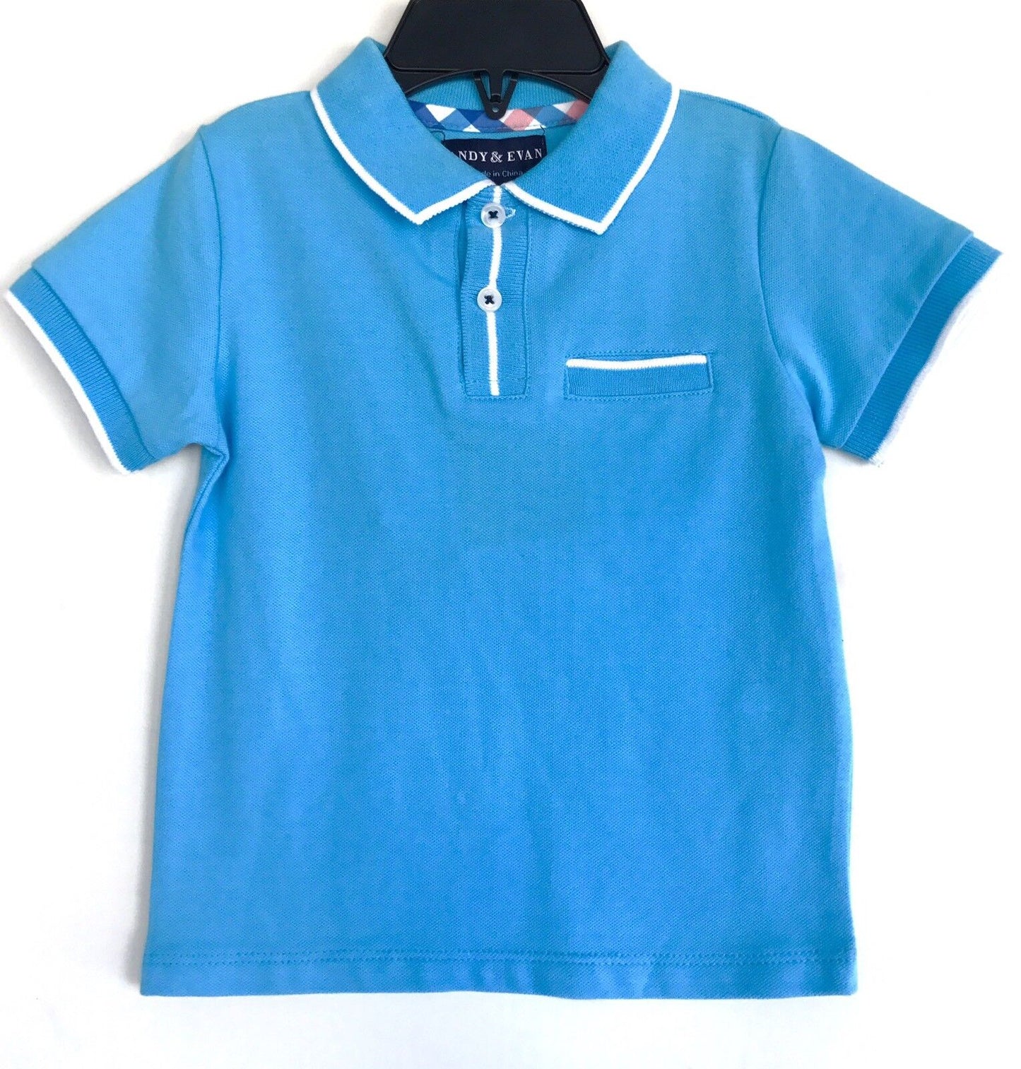 Andy & Evan Baby Polo Shirt. Blue & White 12-18 Months Retail $36 Price $17