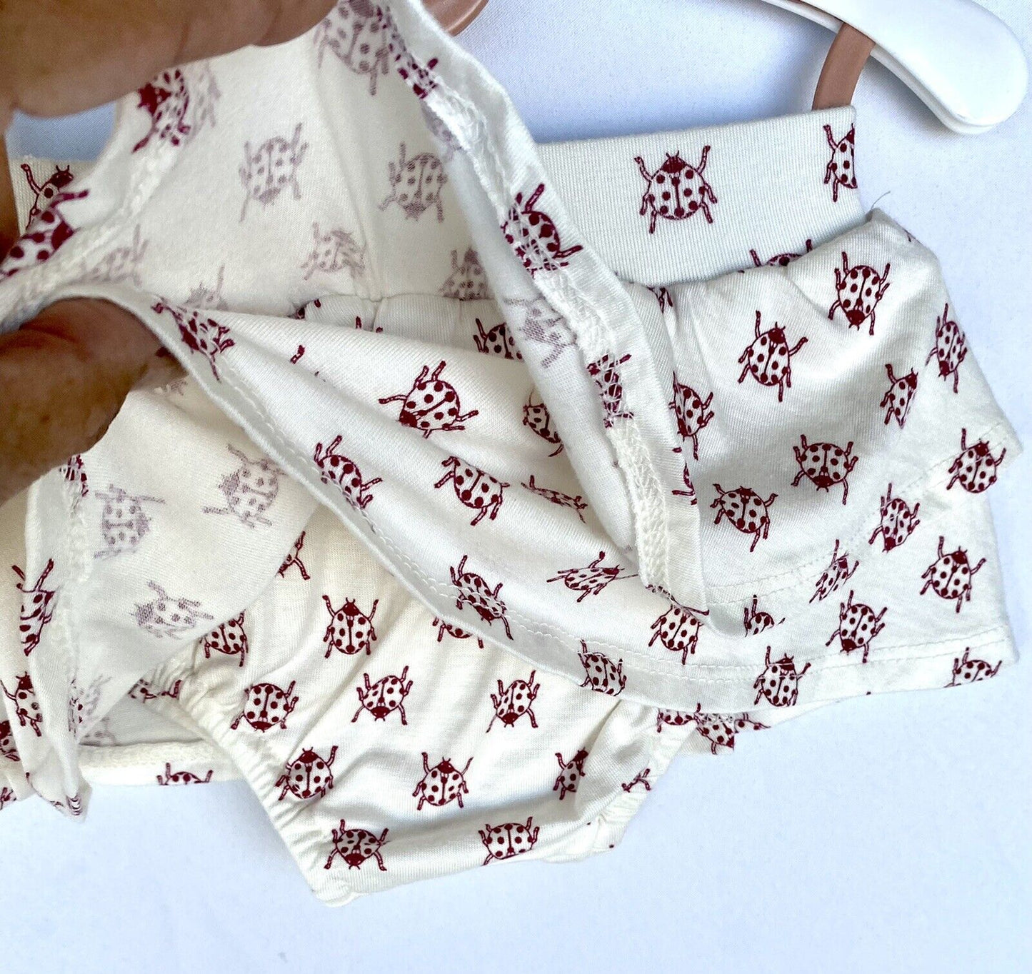 Kate Quinn Soft Modal Double Ruffle Bloomer Retail $28 Price $22 0-3 M Ladybugs