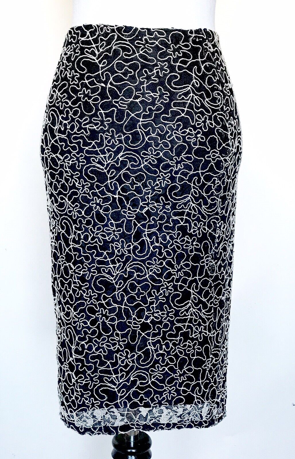 NEW Aqua Lace Black & White Pencil Skirt XS Retail $78 Price $29 NWT