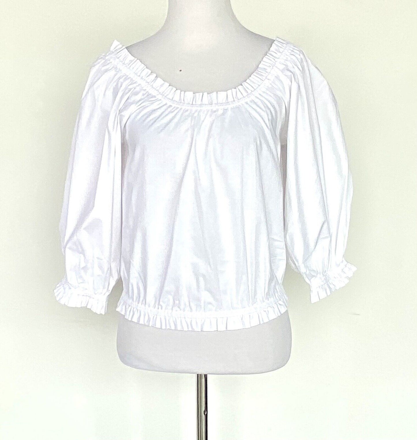 Kate Spade Aperitif White Poplin Top / Blouse NWT Retail $128 Price $84 Size XS