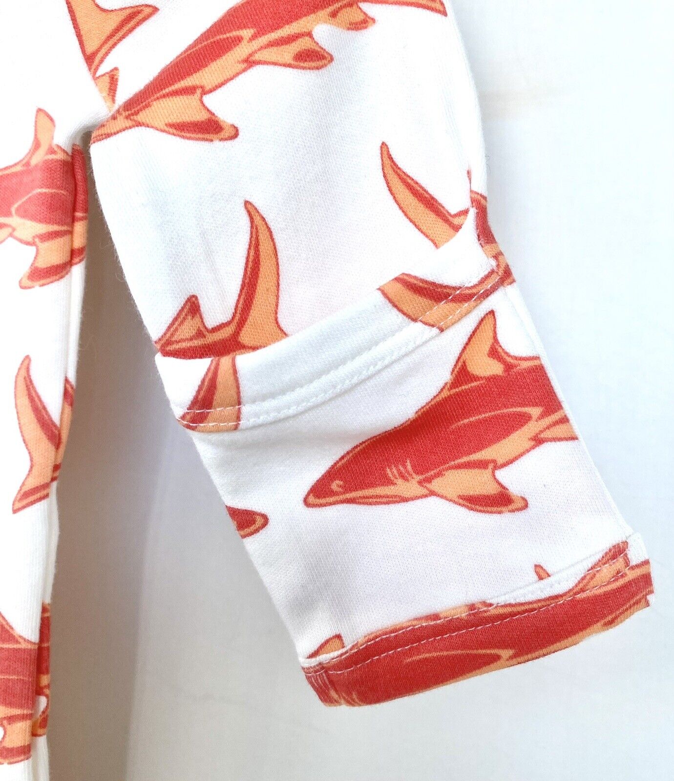 Kate Quinn Organic Cotton Footie Retail $38 Price $26 3-6 M Orange Shark