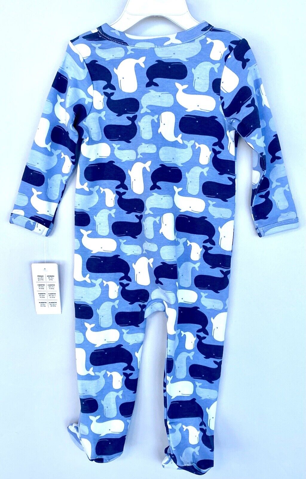 Nordstrom Baby Whales Soft 100% Cotton Sleepsuit Footie NWT  Price $22 9 Month
