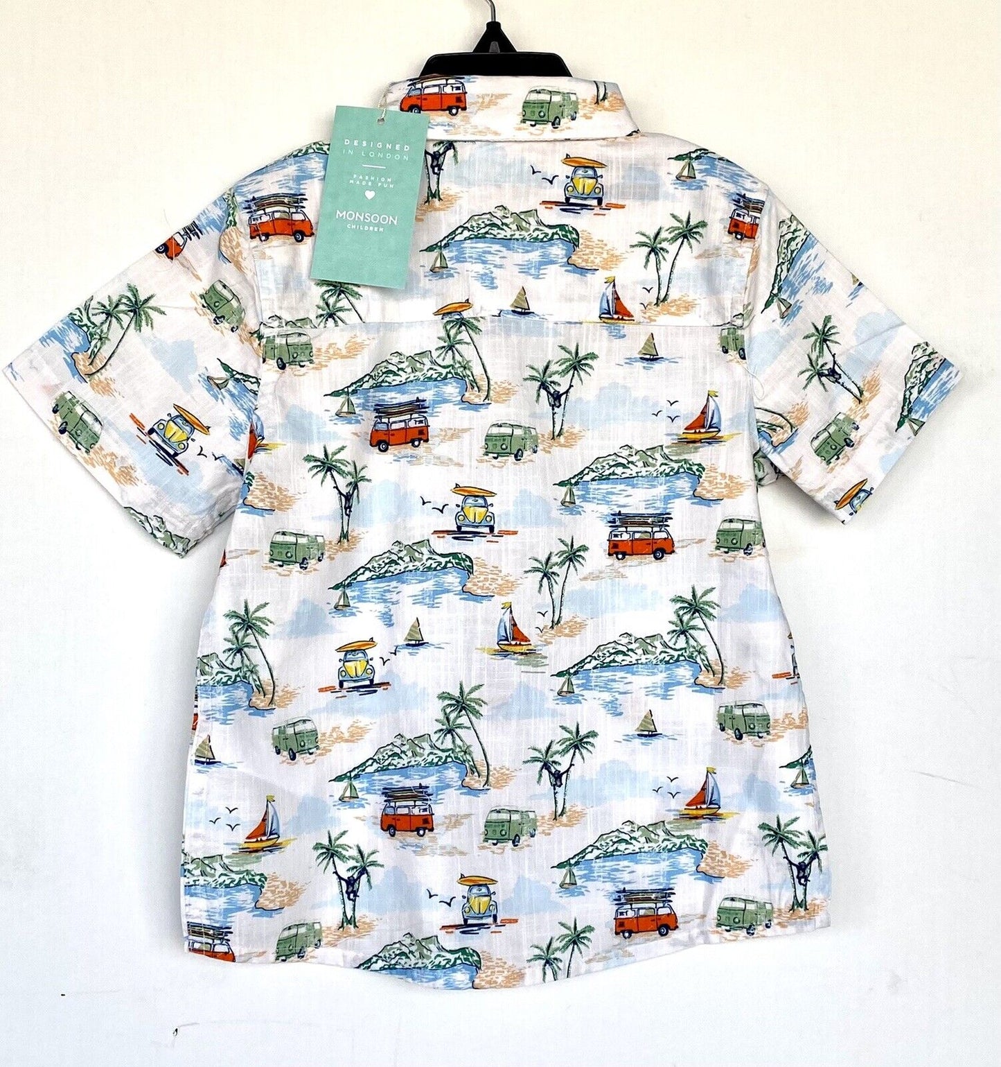 Monsoon Vintage Style VW Camper Van SS White Shirt 7-8 Y Price $35