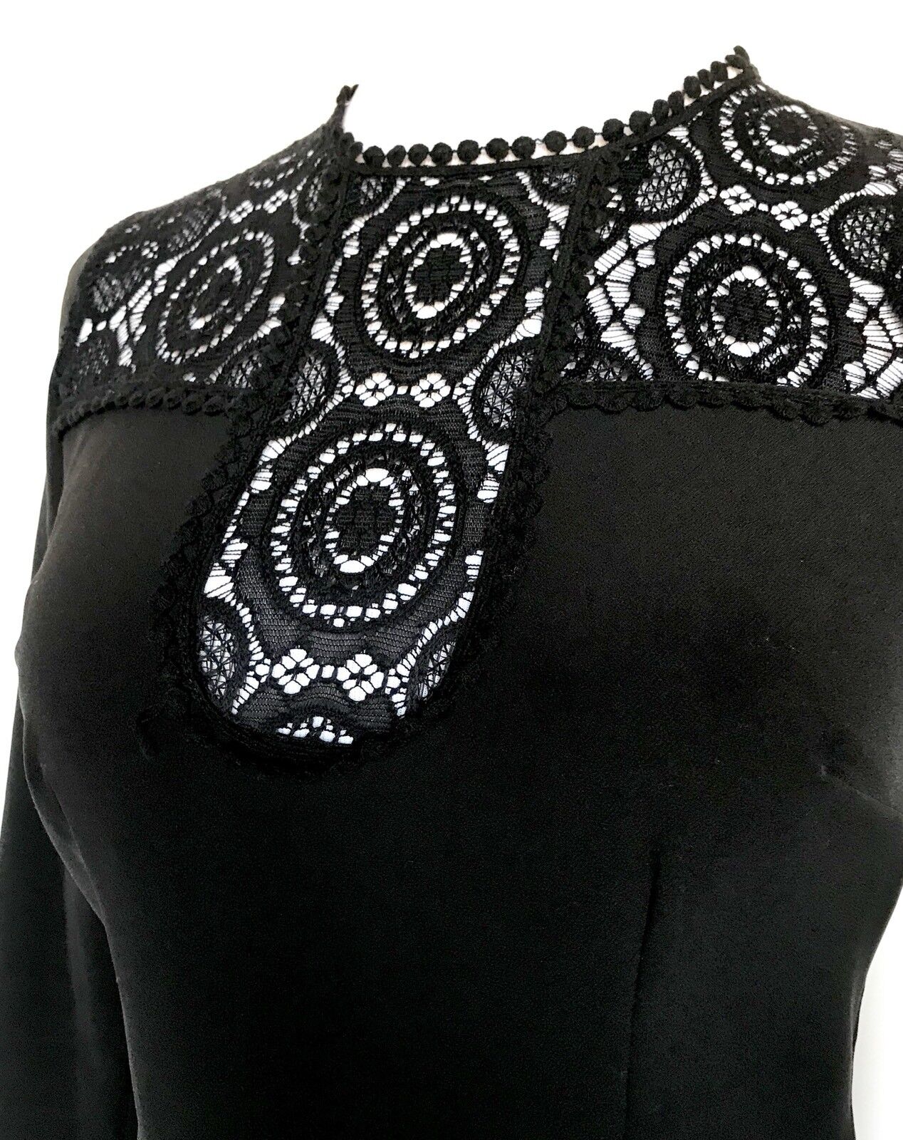 Alexia Admor Black Lace Panel Dress. Retail $225 Price $98 Size S NWT