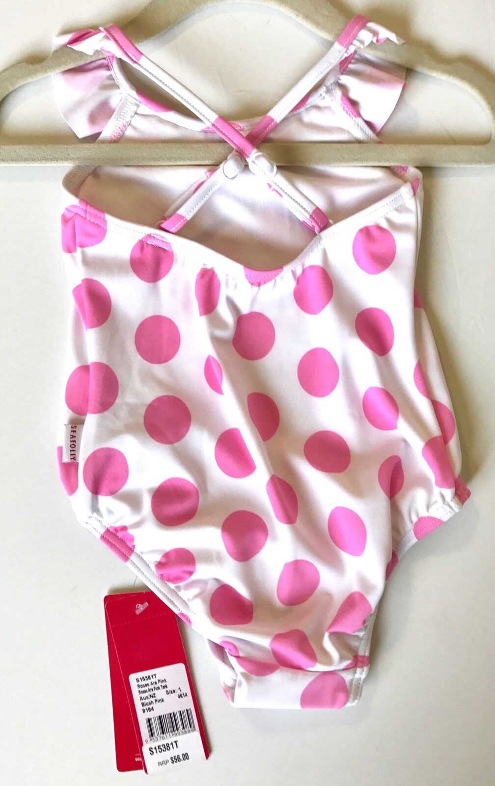 Seafolly Roses Are Pink Swimsuit 12-18 Months NWT Retails $56 Price $24