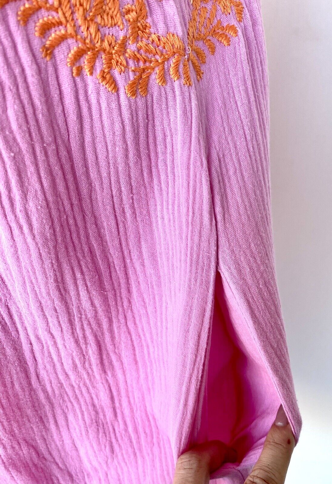 J Marie embroidered Rory Dress size XS Retail $116 Price $65 Cotton pink orange