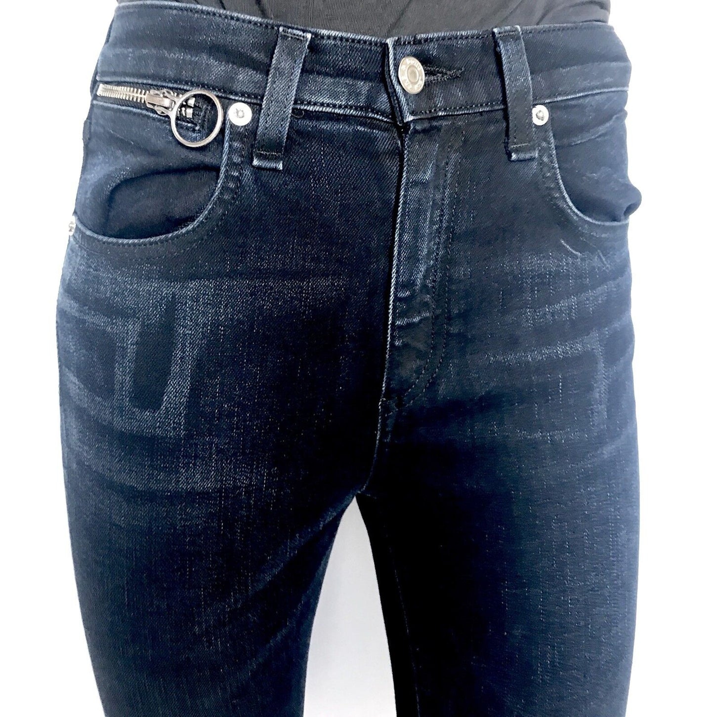 Rag & Bone Black Brook O Ring Capri Jeans. Size 24 Retail $275 Price $115 NWT