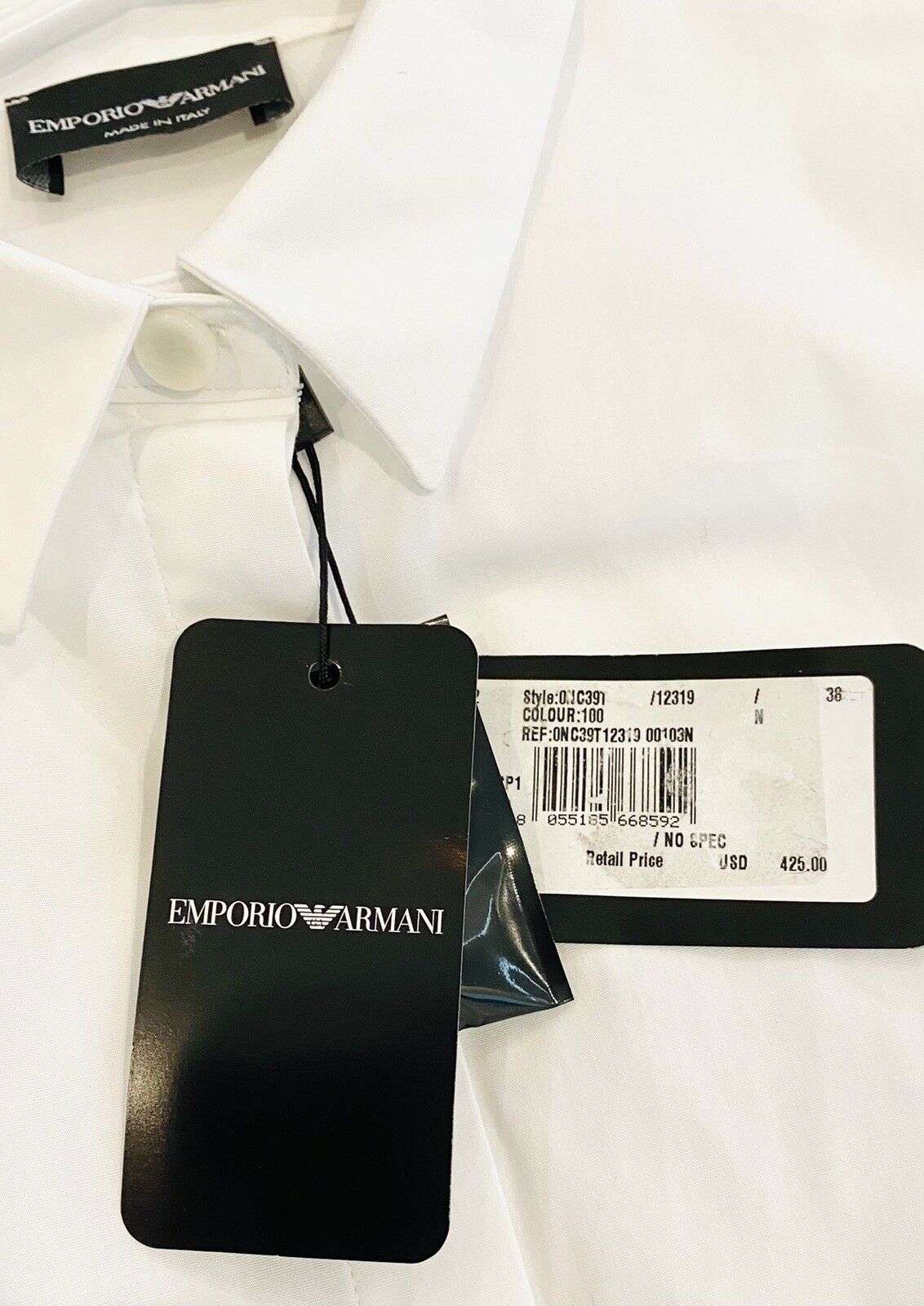 Emporio Armani women’s classic white shirt Size 38 Retails $425 Price $195