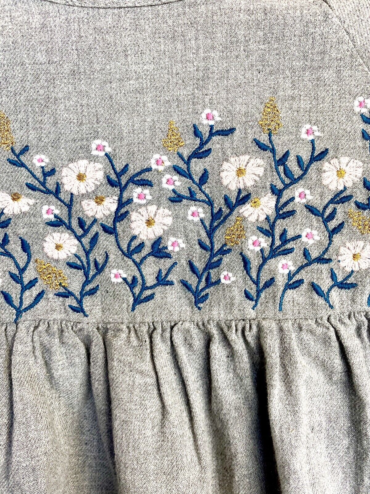Tucker + Tate Grey Embroidered 2pc Dress & Panties Retail $45 Price $26 NWT 18 M