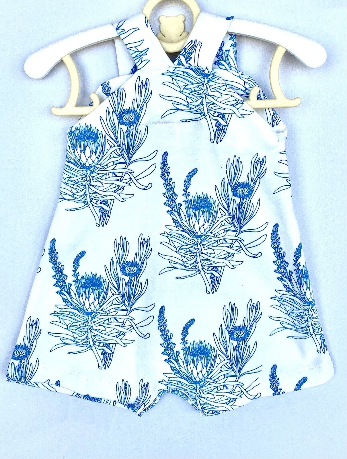 Kate Quinn 100% Organic Cotton Overall Shortie  Romper Retail $36 Price $28 0-3M