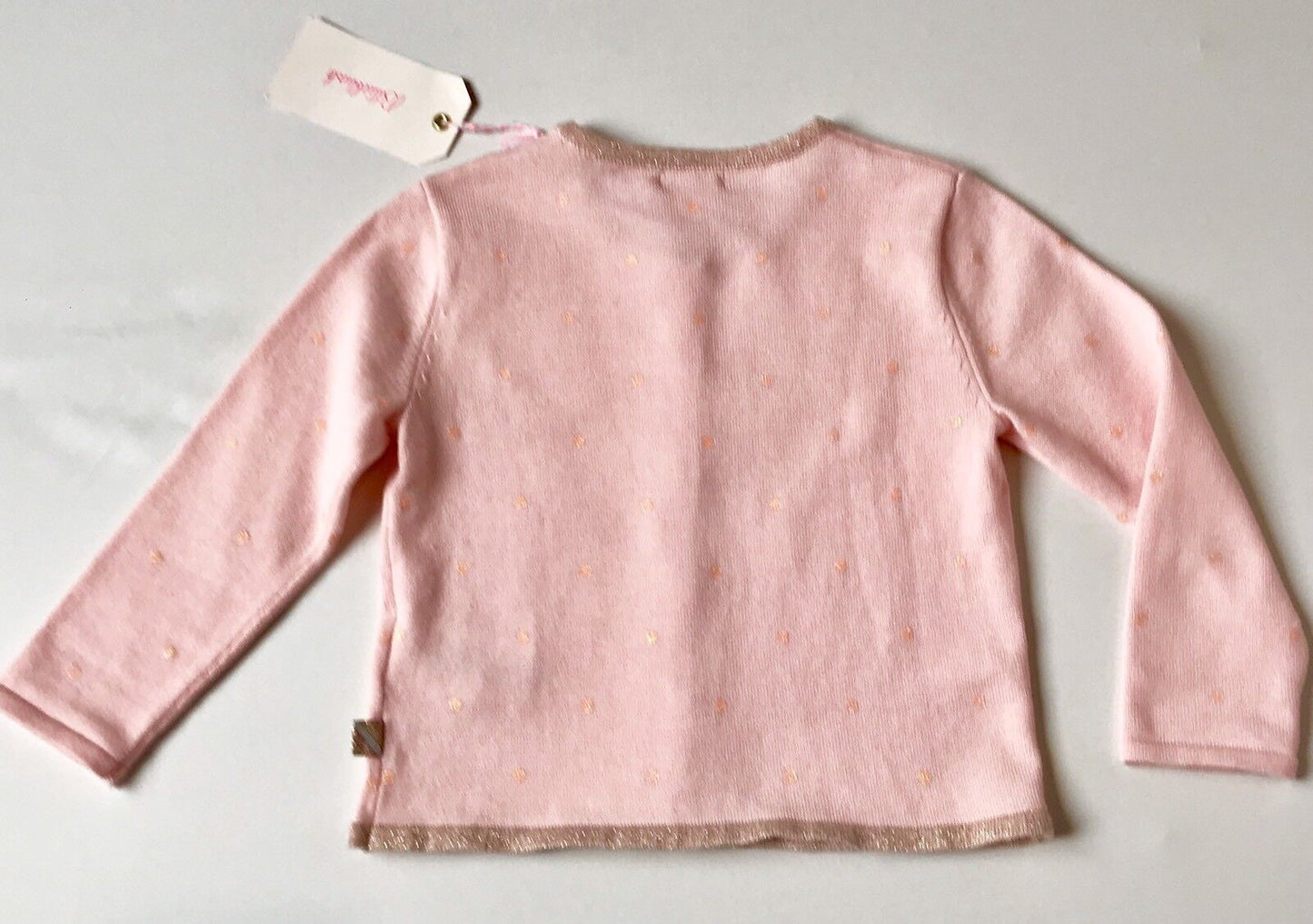 Billieblush Pink Glitter Spot Cardigan Retails $57 Price $39 Age 3 NWT