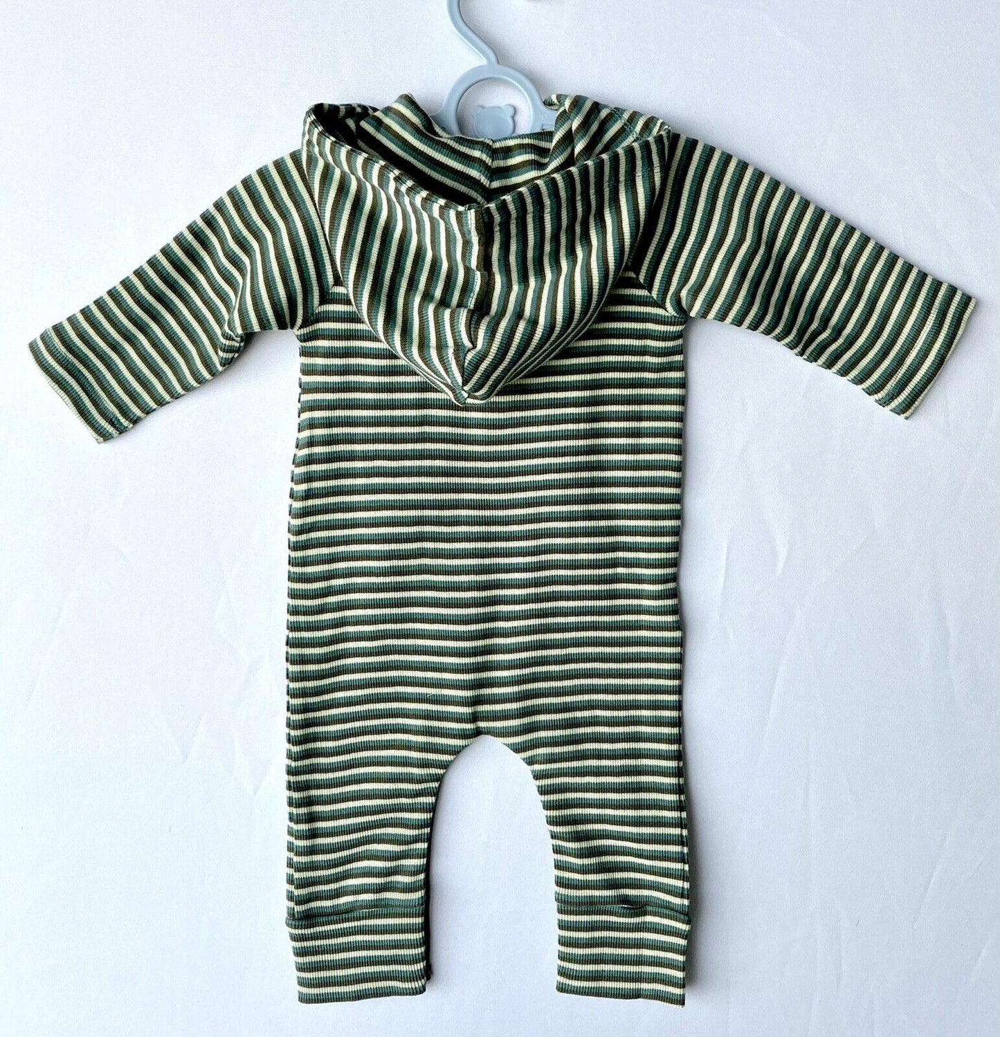 Kate Quinn Organic Cotton Stripe Hooded Jumpsuit Retail $38 Price $28 0-3 M