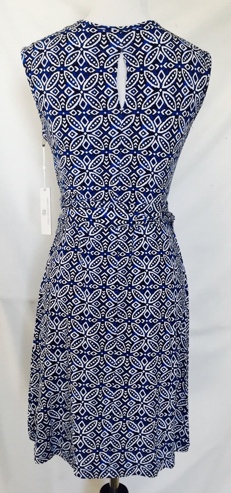 Tart Collections Wrap Dress Blue Black  & White Print NWT Retails $127 Price $44