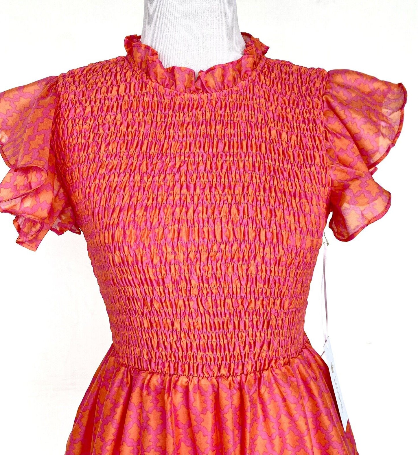 J Marie Ella Smocked Ruched Tiered Dress size XS Retail $158 Price $70 NWT