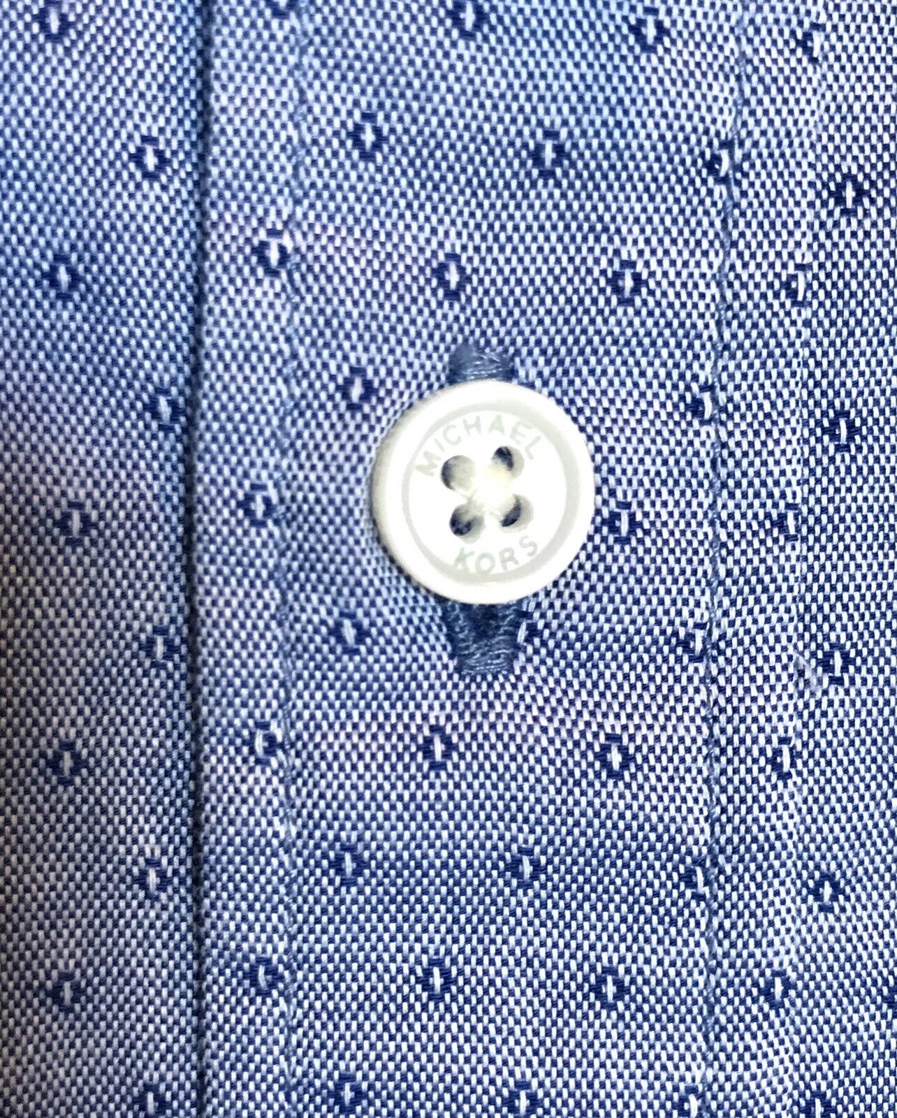 Michael Kors Spot Weave Button Down Long Sleeve Shirt Size M